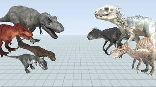 Indominus Rex Team vs Tyrannosaurus Rex Team | Dinosaur Arena Challenge | ARBS
