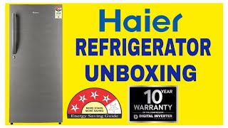 Haier 195 L Direct Cool Single Door 4 Star Refrigerator Unboxing | Dazzel Steel, HED-20FDS