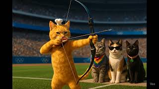 🐈 🥇 Cat-Lympics at SoFi Stadium! 🐾 | Archery competition #CatLympics #veo3