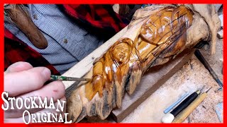 Carving Sacagawea: Applying Boiled Linseed to the carving