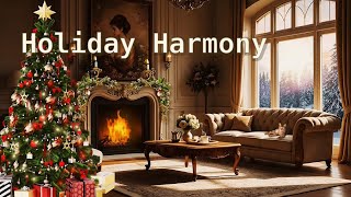 Holiday Harmony: Poetic Piano Jazz & Purrs  🐾☕️🎄 | Cozy Fireplace Ambience
