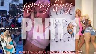 college vlᢉ𐭩g : NCCU SPRING FLING 2025 ( Part 1 ) | pool party, block party, carwash promo