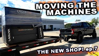 Hauling all the big machines to the new shop. See how we did it!  Major progress!