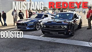 New Whipple Mustang & A Hellcat Redeye Drag Race For Dominance