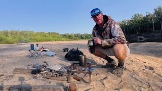 2 Nights ALONE River Camping!!! (Fishing for my food)