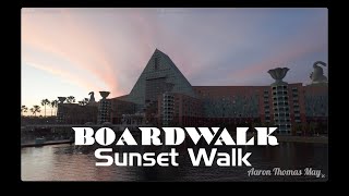 Sunset walk on Disney's Boardwalk - Giant Mozzarella at Blue Ribbon Corn Dogs