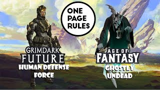 One Page Rules 3.5 Crossover testing- Human Defense Force vs Ghostly Undead 2000 points