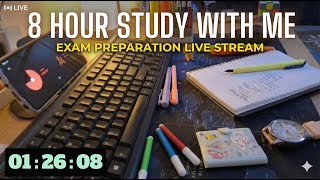8 hr Study Live Stream : Live 📚with calming music 🎧🎶 | Deep Focus 🌛 | Exam Prep