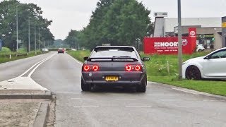 Tuner cars leaving a car meet