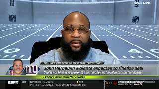 NFL LIVE | Marcus Spears hints John Harbaugh’s Giants contract delay could mean change is coming