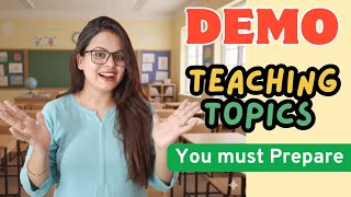 Demo Teaching Topics for English Teacher Interview | Must Prepare List