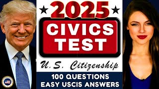 2025 USCIS Official Civics Test Questions & Answers, U.S. Citizenship (One Easy Answer) Random Order