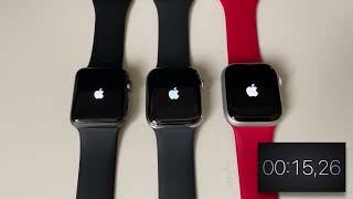 Boot up time comparison - Apple Watch Series 0 vs Series 5 vs Series 8 - Speed test