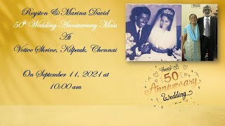 Royston & Marina David's 50th Wedding Anniversary Mass | Live Stream | September 11 2021 at 10:00 am