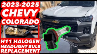 2023-2025 CHEVROLET COLORADO H11 HALOGEN LOW BEAM HEADLIGHT BULB REPLACEMENT INSTALLATION