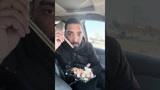 Back with sushi and kiwi and strawberry juice