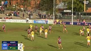 Round 15 SANFL Snapshot - Eagle Tyson Stengle kicks a checkside snap