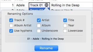 Batch renaming of music from metadata on Mac OS with Tag Editor by Amvidia