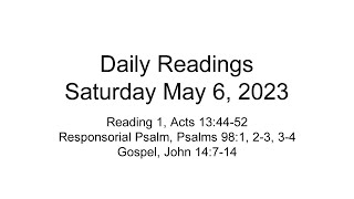 Daily Reading for Saturday May 6, 2023