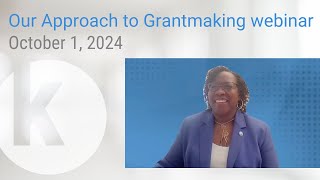 Our Approach to Grantmaking webinar, Oct. 1