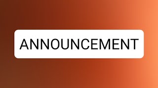 ANNOUNCEMENT