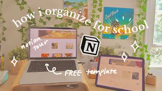 how i organize for school | *updated* notion tour + FREE template