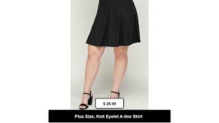 Plus Size, Knit Eyelet A-line Skirt | NaughtySmileFashion |