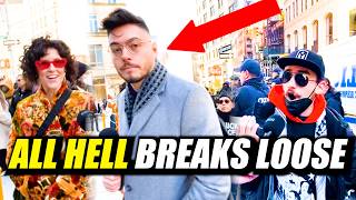 Reporter CONFRONTS anti-ICE mob with basic questions | What happens next is pathetic...