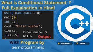 C++ Conditional Statement in Hindi | With Example | @Learnprogramming786