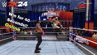 How to Win For 40 Seconds WWE 2K24 Online Match Gameplay