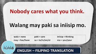 COMMONLY USED FILIPINO PHRASES! #23(English-Tagalog)