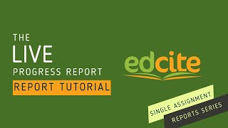 Live Progress Report Tutorial