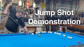 Demonstrating a Jump Shot at Billiards Direct