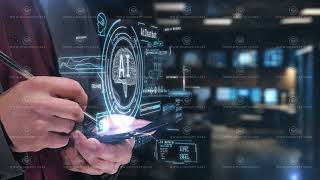 Man using smartphone accessing artificial intelligence chatbot data