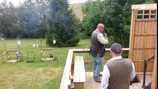 Polowood Shooting Ground 2017 - Gary shooting the Orange Layout from the wrong stand
