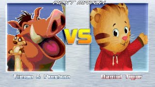 M.U.G.E.N BATTLES | Timon and Pumbaa vs Daniel Tiger | The Lion King vs Daniel Tiger's Neighborhood