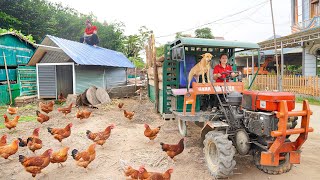Timelapse - Building a Chicken House With Cement and Stones | Stone Transport by Truck