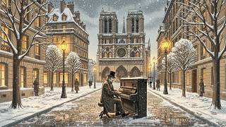 Winter in 1900s Paris ❄️ Soft Piano Music & Snow at Notre Dame #belleepoque #notredame  #winter