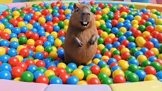 Learning colors with cute capibara, fun kids video