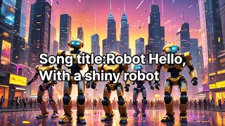 Song title: Robot Hello,  With a shiny robot.