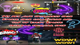 MY PET skin,gun skin,dress skin,emote skin,collection etc.top up event Emote skin bag skin,car skin?