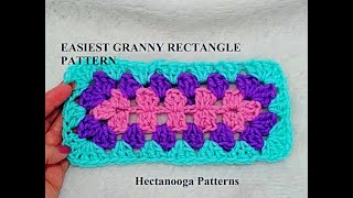 CROCHET A GRANNY RECTANGLE   easy method with written instructions below